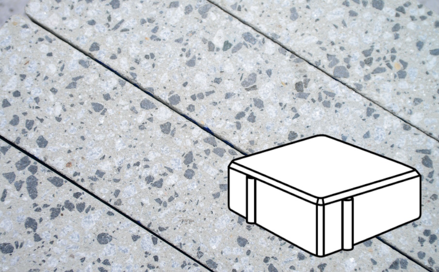 Плитка тротуарная Готика Granite FINERRO, Квадрат В.1.К.8, Грис Парга 100*100*80 мм