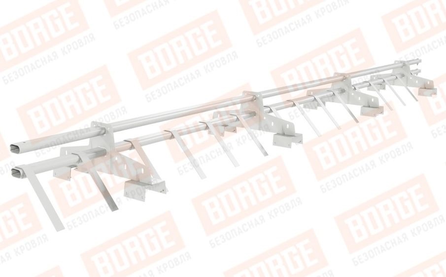 Снегозадержатель трубчатый Borge для профнастила H-114 оцинкованный RAL 9003, 3 м