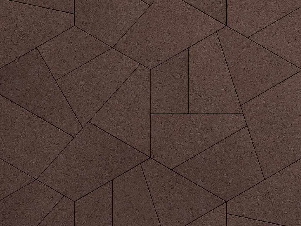 Плитка тротуарная Оригами Б.4.Фсм.8 гранит коричневый, комплект 6 шт, толщина 80 мм