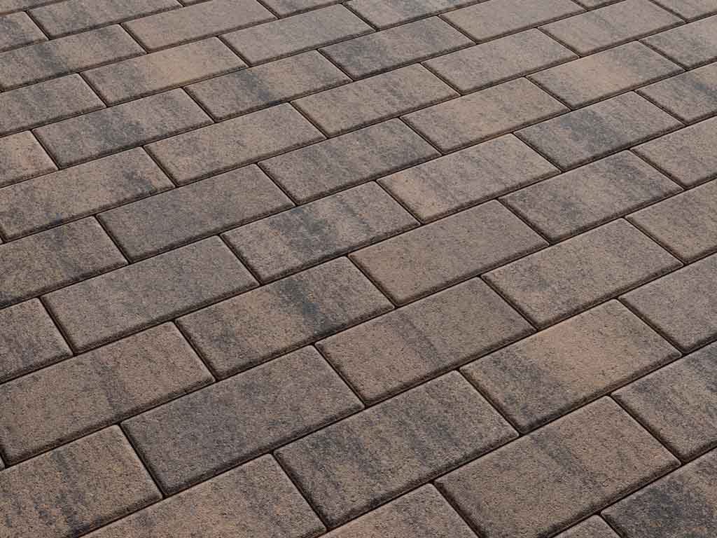 Плитка тротуарная Прямоугольник Б.2.П.6 листопад гладкий песок черный, 200*100*60 мм 