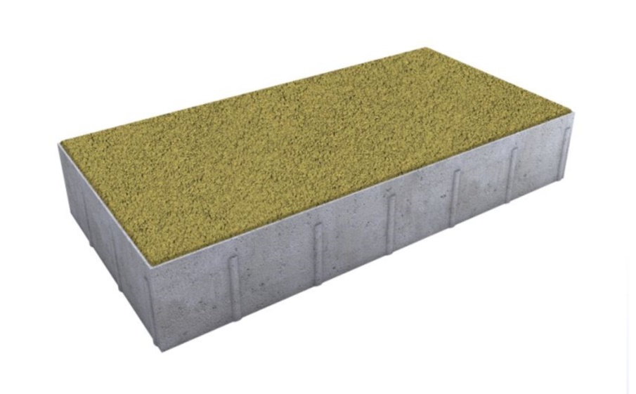 Плитка тротуарная Прямоугольник Б.5.П.6 Гранит желтый, 600*300*60 мм