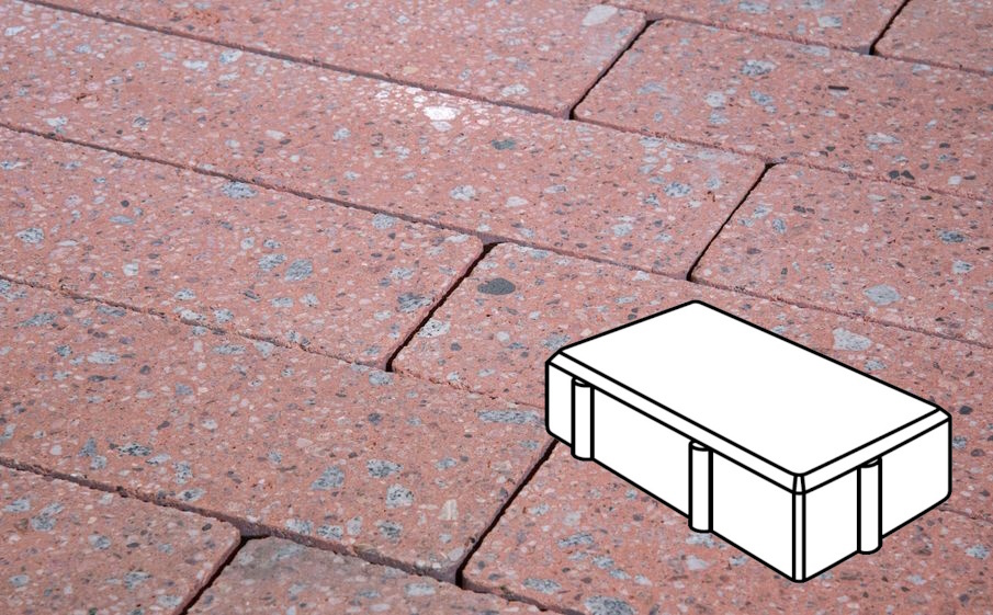 Плитка тротуарная Готика, Granite FINO, Брусчатка В.2.П.8, Травертин, 200*100*80 мм