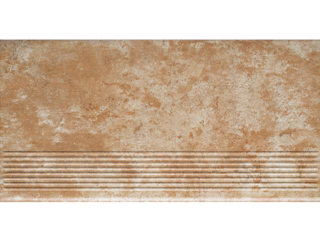 Клинкерная ступень с насечками Paradyz Ilario, Ochra, 600*300*8,5 мм