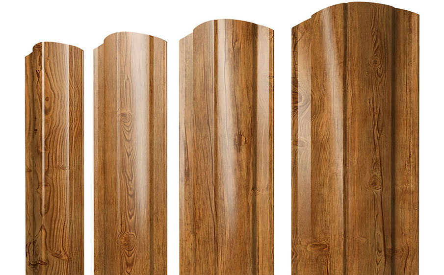 Штакетник Круглый фигурный Print Elite Golden Wood