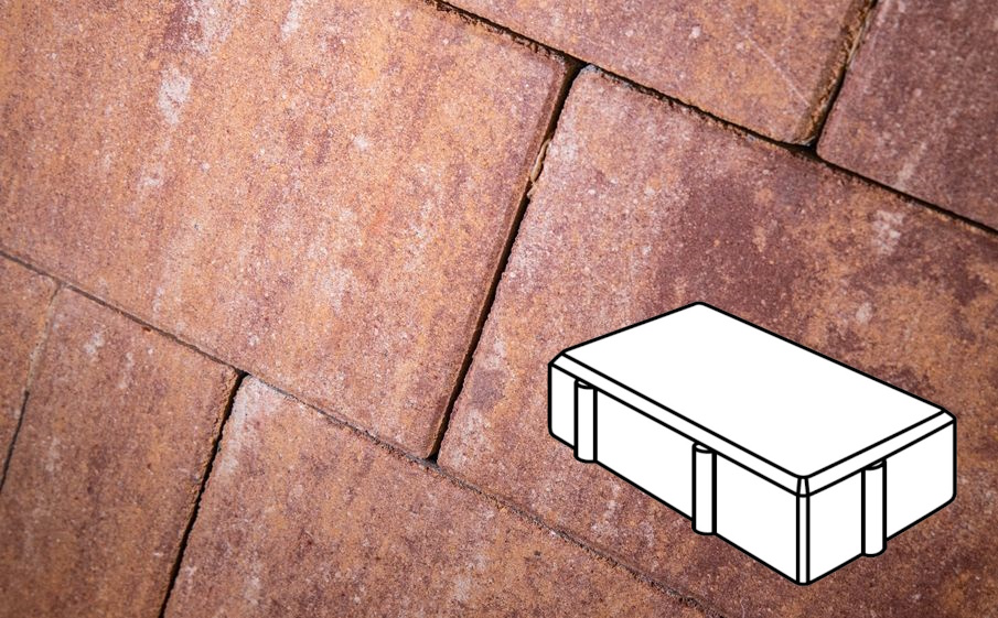 Плитка тротуарная Готика Natur, Брусчатка Б.2.П.7, Терракота, 200*100*70 мм