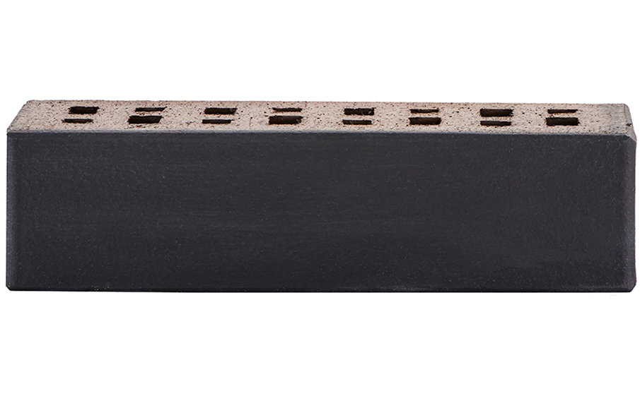 Кирпич клинкерный ЛСР Рейкьявик черный ангоб матовый гладкий, 250*85*65 мм