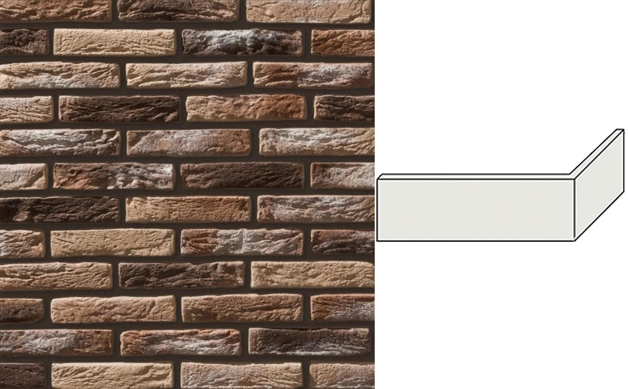 Декоративный кирпич Leonardo Stone угловой элемент Иль-де-Франс 185/90*47*13 мм 333