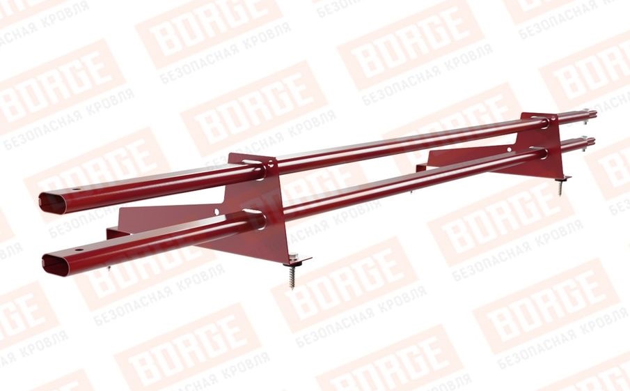 Снегозадержатель трубчатый Borge для металлочерепицы с высокой ступенькой 350 мм оцинкованный RAL 3003, 1,5 м