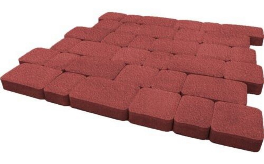 Плитка тротуарная SteinRus Инсбрук Альт А.1.Фсм.4, Old-age, красный, толщина 40 мм