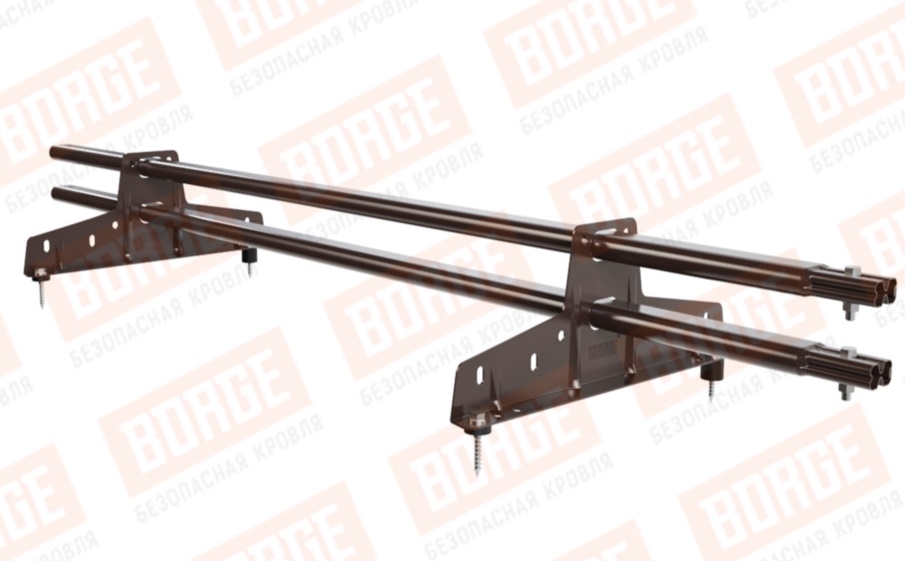 Снегозадержатель трубчатый Borge для кровли из металлочерепицы, профнастила, материалов на основе битума оцинкованный RAL 8017 matt, 1,5 м