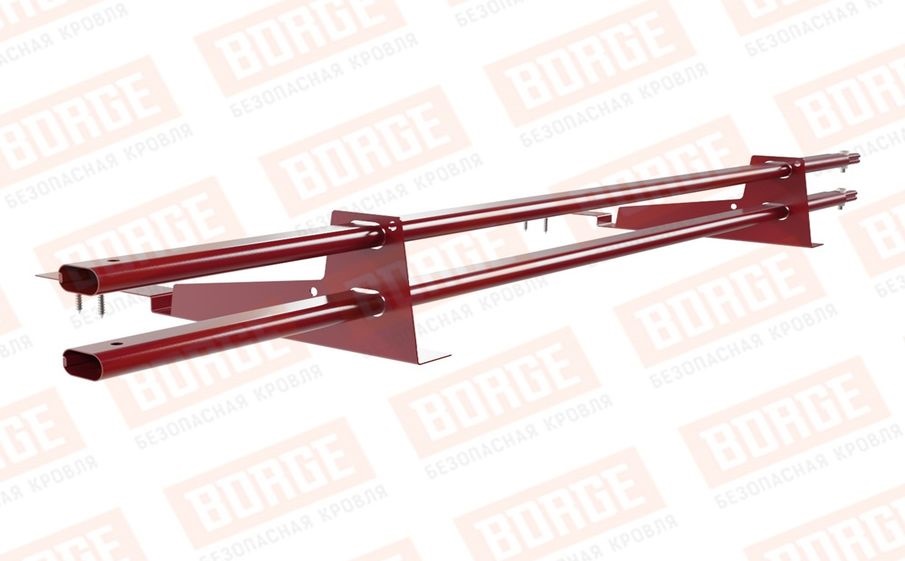 Снегозадержатель трубчатый Borge для кровли из композитной черепицы оцинкованный RAL 3003, 1,5 м