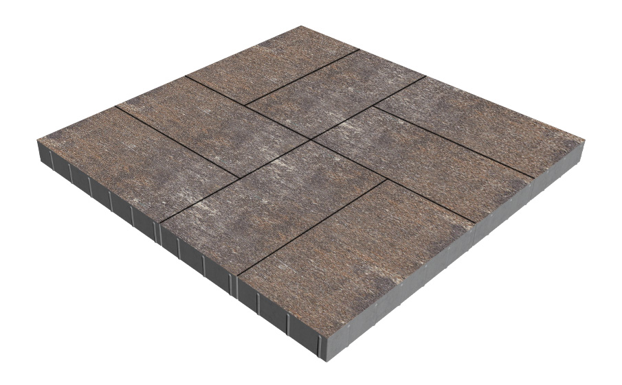 Плитка тротуарная SteinRus Парк Плейс Б.3.П.8, гладкая, Сепия, 600*300*80 мм