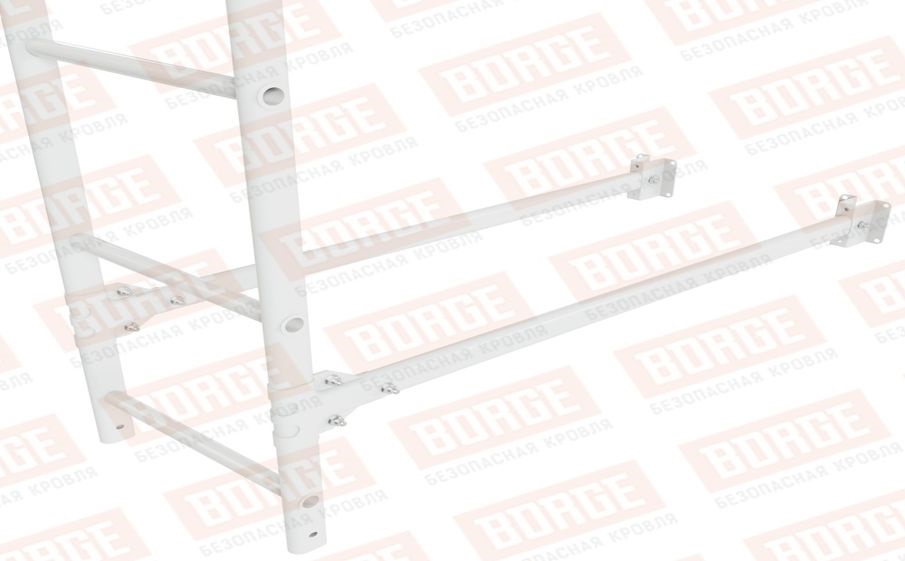 Лестница фасадная Borge (верхняя секция) оцинкованная RAL 9003, 1,8 м