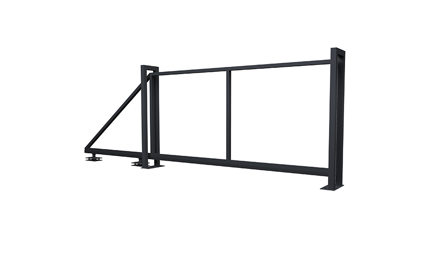 Откатные ворота Grand Line Жалюзи без заполнения, RAL 7024, 2000*4000 мм