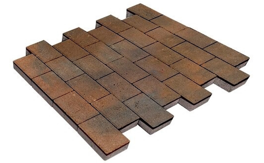 Плитка тротуарная SteinRus Севилья В.8.П.8, гладкая, ColorMix Штайнрус, 300*150*80 мм