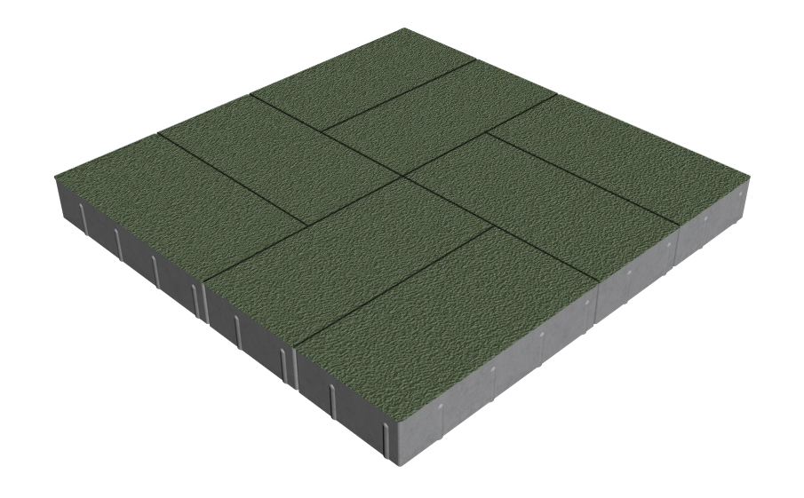 Плитка тротуарная SteinRus Грас Б.4.П.8, Native, оливковый, 400*200*80 мм