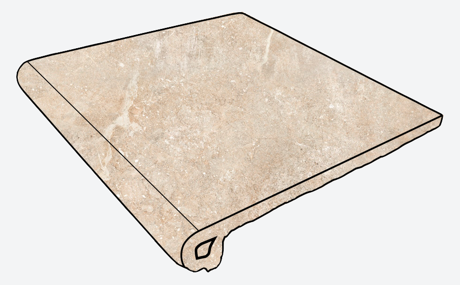 Ступень-флорентинер Gres Aragon Petra Beige 330*297*14 мм