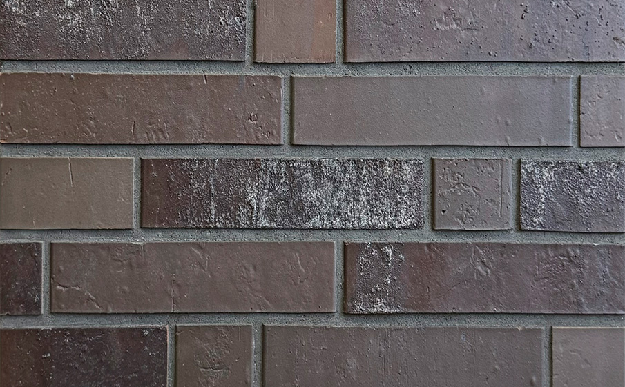 Кирпич клинкерный Богандинский КЗ Монблан 10/5 темно-коричневый с белым пятном, 250*85*65 мм