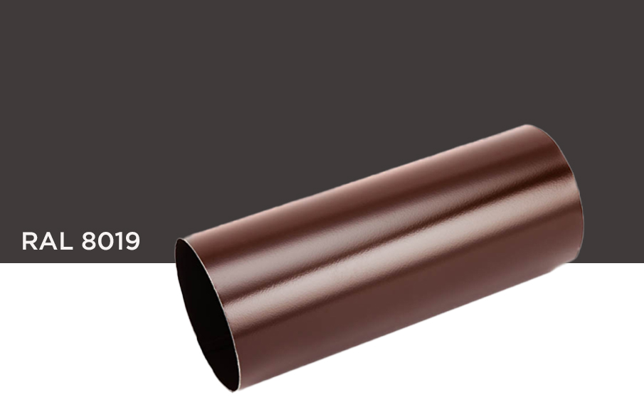 Труба водосточная Galeco для системы STAL RAL 8019, 1 пог.м