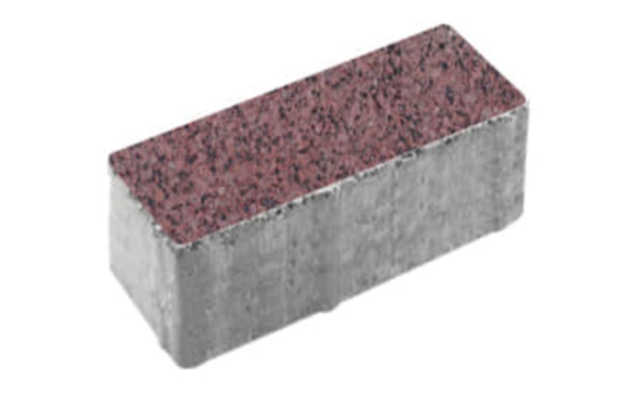 Плитка тротуарная Прямоугольник Б.6.П.8 гранит+ красный с черным, 600*200*80 мм