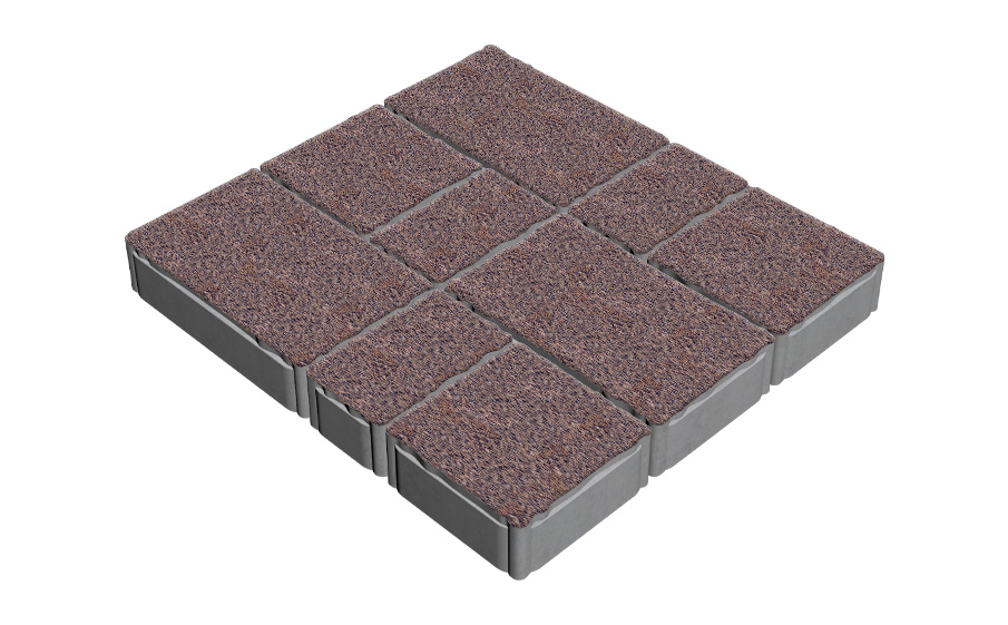 Плитка тротуарная SteinRus Старый город Берн Б.7.Фсм.6, Nature Stone, Маджента, толщина 60 мм