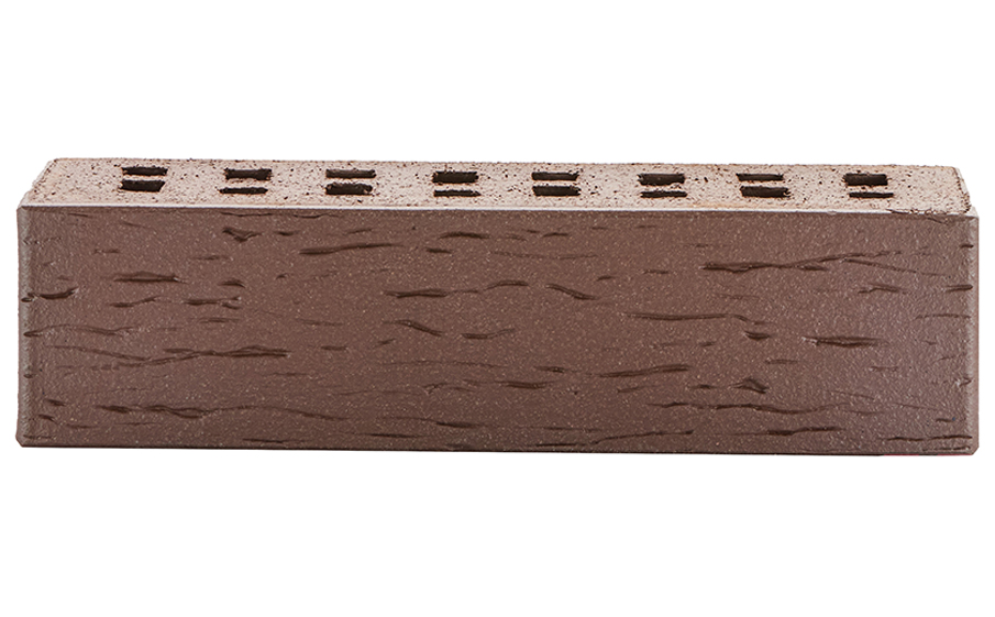 Кирпич клинкерный ЛСР Брюгге темно-терракотовый флэш береста, 250*85*65 мм