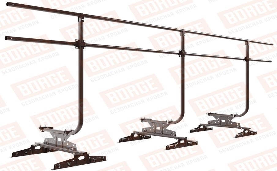 Кровельное ограждение Borge для монтажа параллельно фальцу оцинкованное RAL 8017, 300*120 см