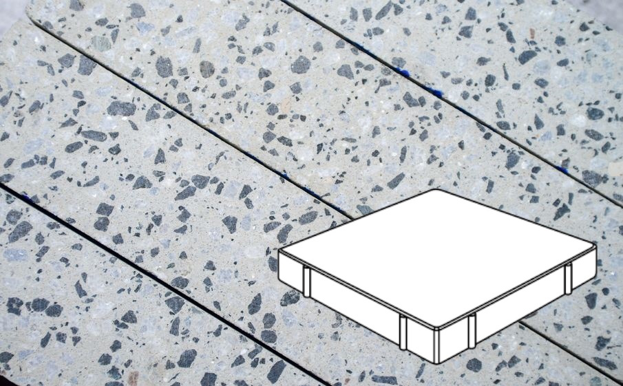 Плитка тротуарная Готика Granite FINO, Квадрат Б.6.К.8, Грис Парга 600*600*80 мм