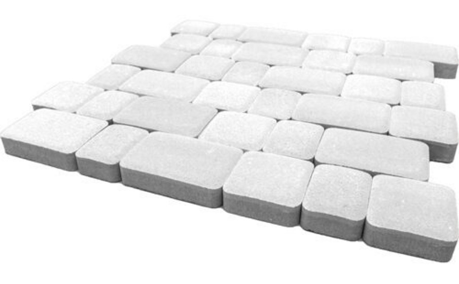 Плитка тротуарная SteinRus Инсбрук Альт А.1.Фсм.4, гладкая, белый, толщина 40 мм