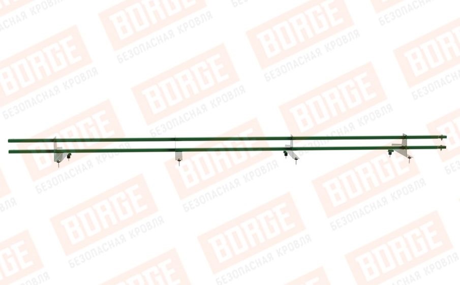 Снегозадержатель трубчатый Borge для металлочерепицы с высокой ступенькой 400 мм оцинкованный RAL 6002, 3 м