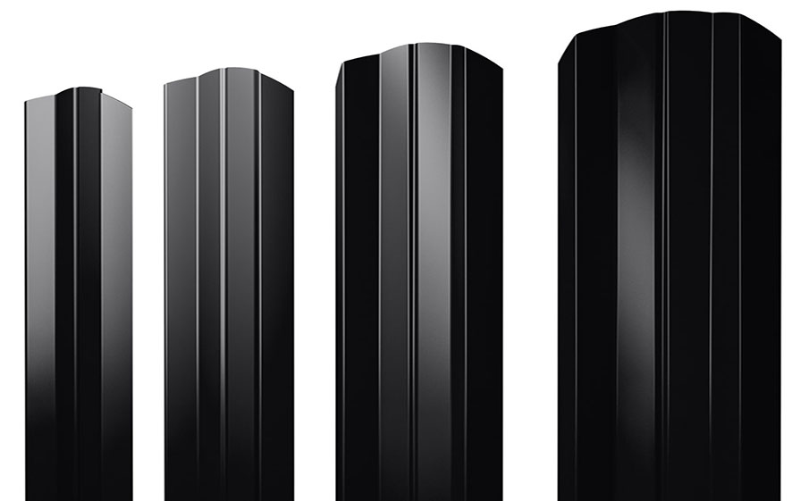 Штакетник М-образный А фигурный Drap  RAL 9005 черный