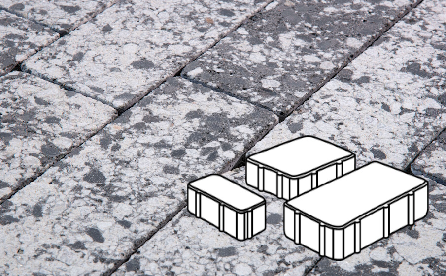 Плитка тротуарная Готика, Granite FINERRO, Новый Город Б.2.Псм.6, Диорит, 240/160/80*160*60 мм