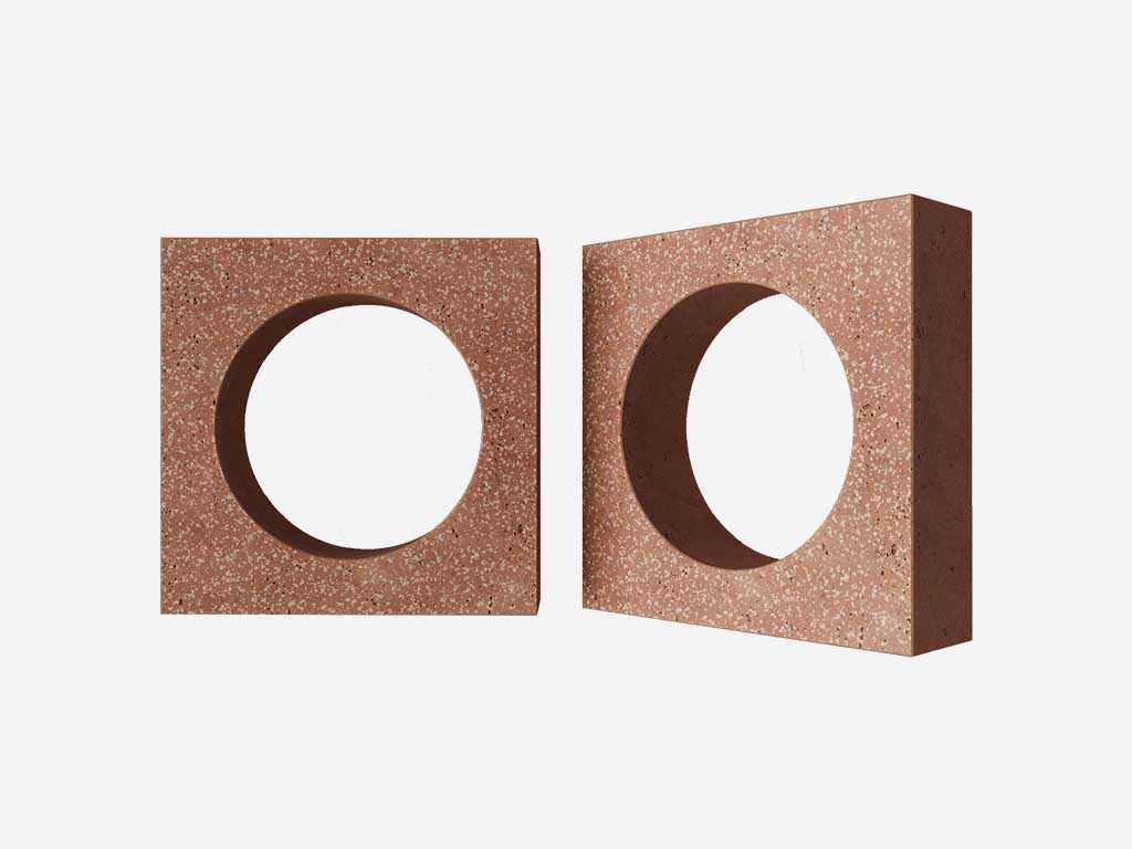 Декоративный бриз-блок Mesterra Кобого / Cobogo 0102, терракотовый LUX, 250*250*50 мм