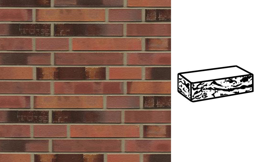 Кирпич клинкерный Muhr 18 Lachsbraun geflammt готик, 240*90*40 мм