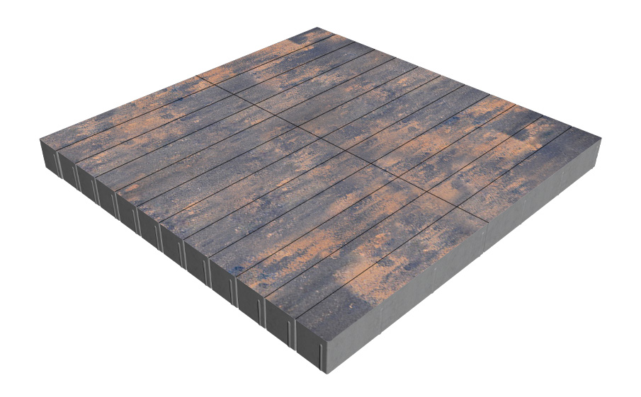 Плитка тротуарная SteinRus Кроссбар Хэви лонг Б.14.П.10, гладкая, Айвори, 600*100*100 мм