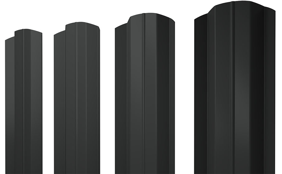 Штакетник М-образный B фигурный 0,5 Drap TX RAL 7016 антрацитово-серый