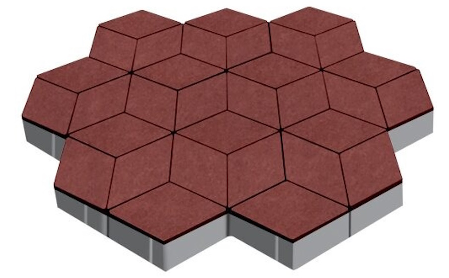 Плитка тротуарная SteinRus Полярная звезда Б.5.Ф.8 гладкая, винный, 200*200*80 мм