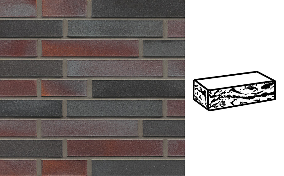 Кирпич клинкерный Muhr 25 Violettschwarz готик, 290*90*52 мм