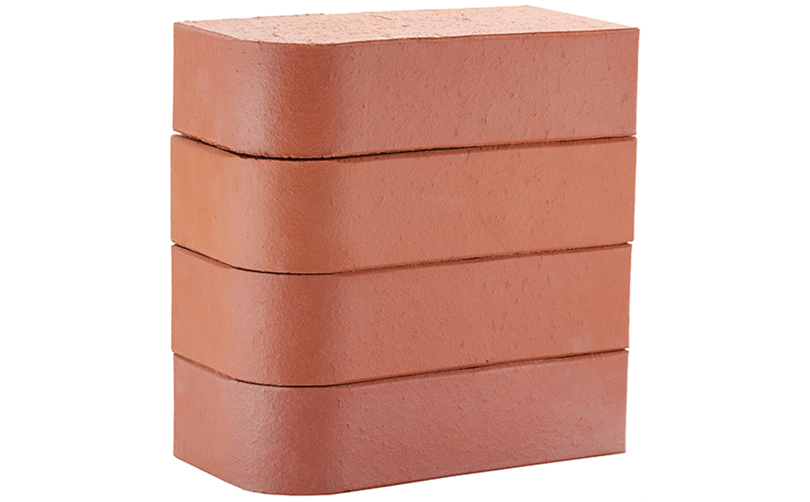 Кирпич облицовочный полнотелый ЛСР, красный, гладкий, R-60 радиусный, 250*120*65 мм