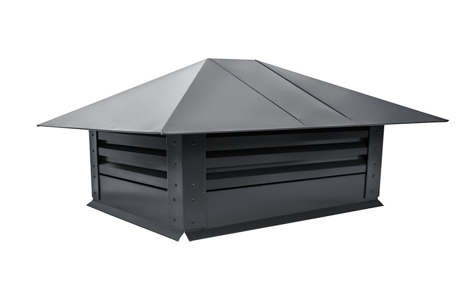 Дымник на трубу Grand Line с жалюзи 520*390 мм 0,5 GreenCoat Pural BT с пленкой RR 23 темно-серый