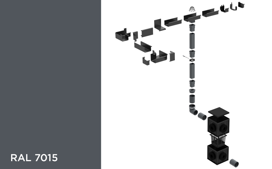 Скрытая водосточная система Galeco HIDDEN RAL 7015