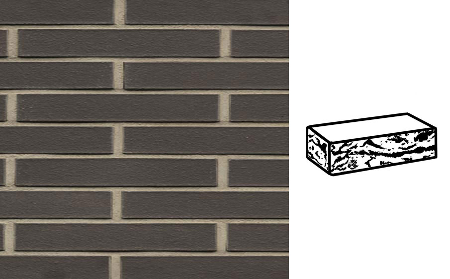 Кирпич клинкерный Muhr 05 Eisenschmelz Schwarzbraun готик, 290*90*40 мм