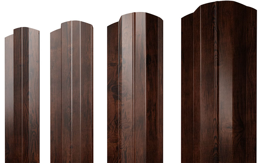 Штакетник М-образный B фигурный 0,45 Print Elite Cherry Wood TwinColor