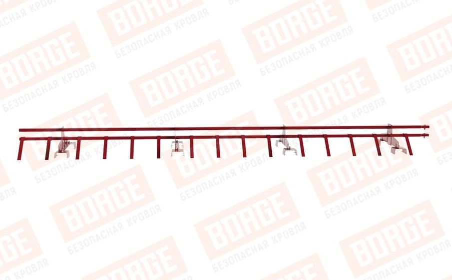 Снегозадержатель трубчатый Borge для профнастила H-114 оцинкованный RAL 3003, 3 м