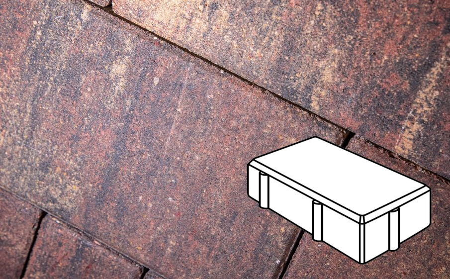 Плитка тротуарная Готика Natur, Брусчатка Б.2.П.7, Марс, 200*100*70 мм