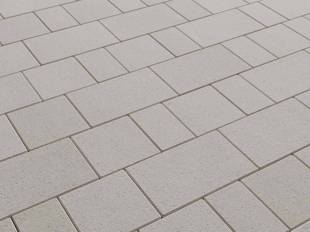 Плитка тротуарная Старый город А.1.Фсм.4 стандарт гладкий белый, комплект 3 шт, толщина 40 мм