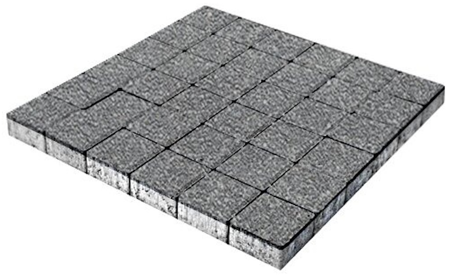 Плитка тротуарная SteinRus Квадрат большой Б.1.К.6, Native, серый, 200*200*60 мм