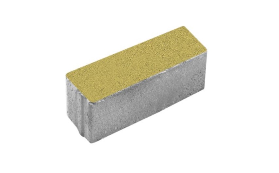 Плитка тротуарная Паркет Б.9.Псм.8 стандарт гладкий желтый, комплект 4 шт, толщина 80 мм