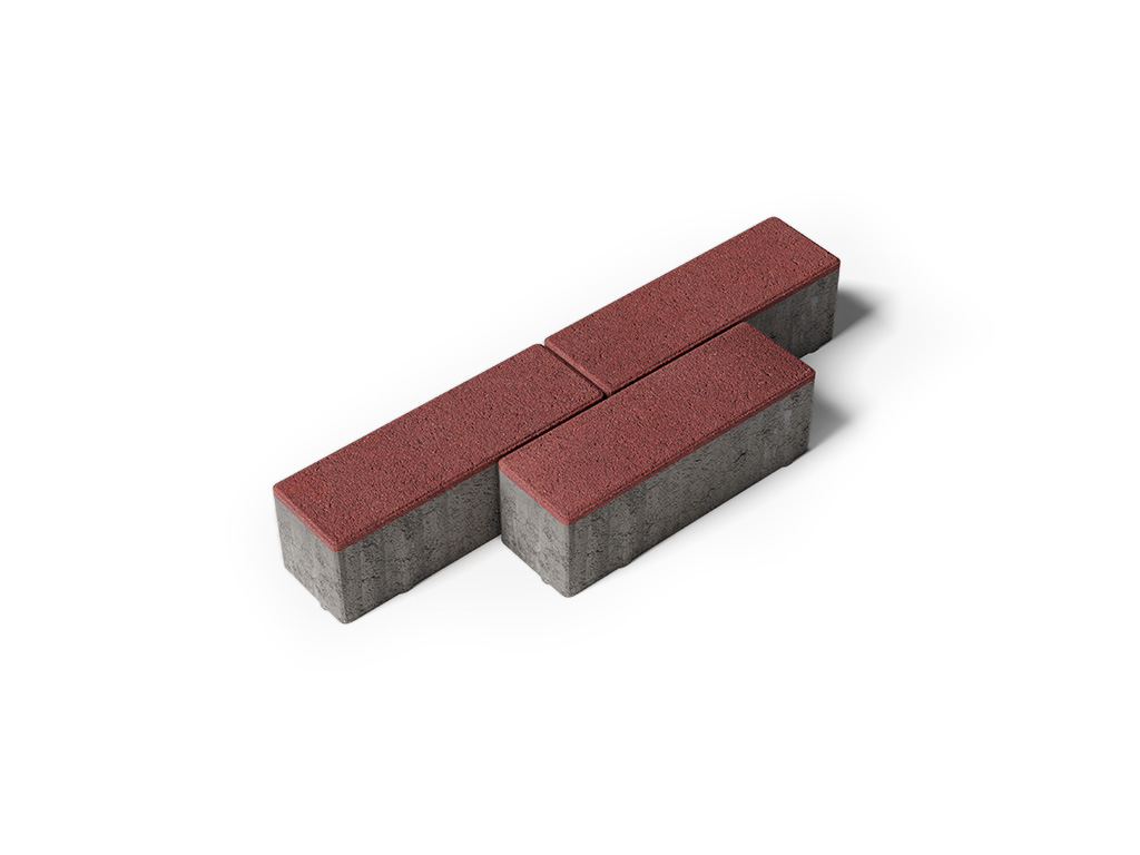 Плитка тротуарная Паркет Б.4.П.6 стандарт гладкий красный, 180*60*60 мм