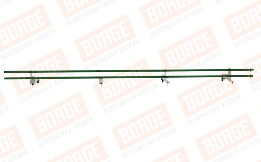 Снегозадержатель трубчатый Borge для металлочерепицы с высокой ступенькой 350 мм оцинкованный RAL 6002, 3 м